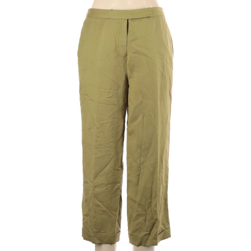 Judith Hart Linen Pants Size 12P Olive Green